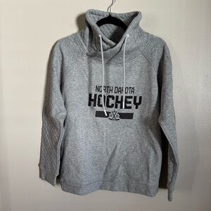 North Dakota Hockey Gray Cowl Neck Pullover - size medium